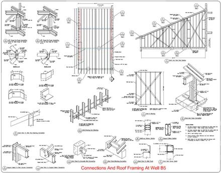 Connections and roof framing, a BBD Engineering drawing sheet