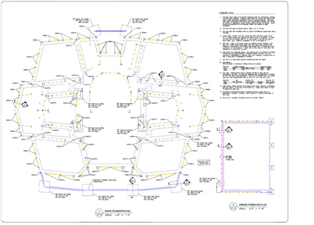 House and garage foundation plans, a BBD Engineering drawing sheet